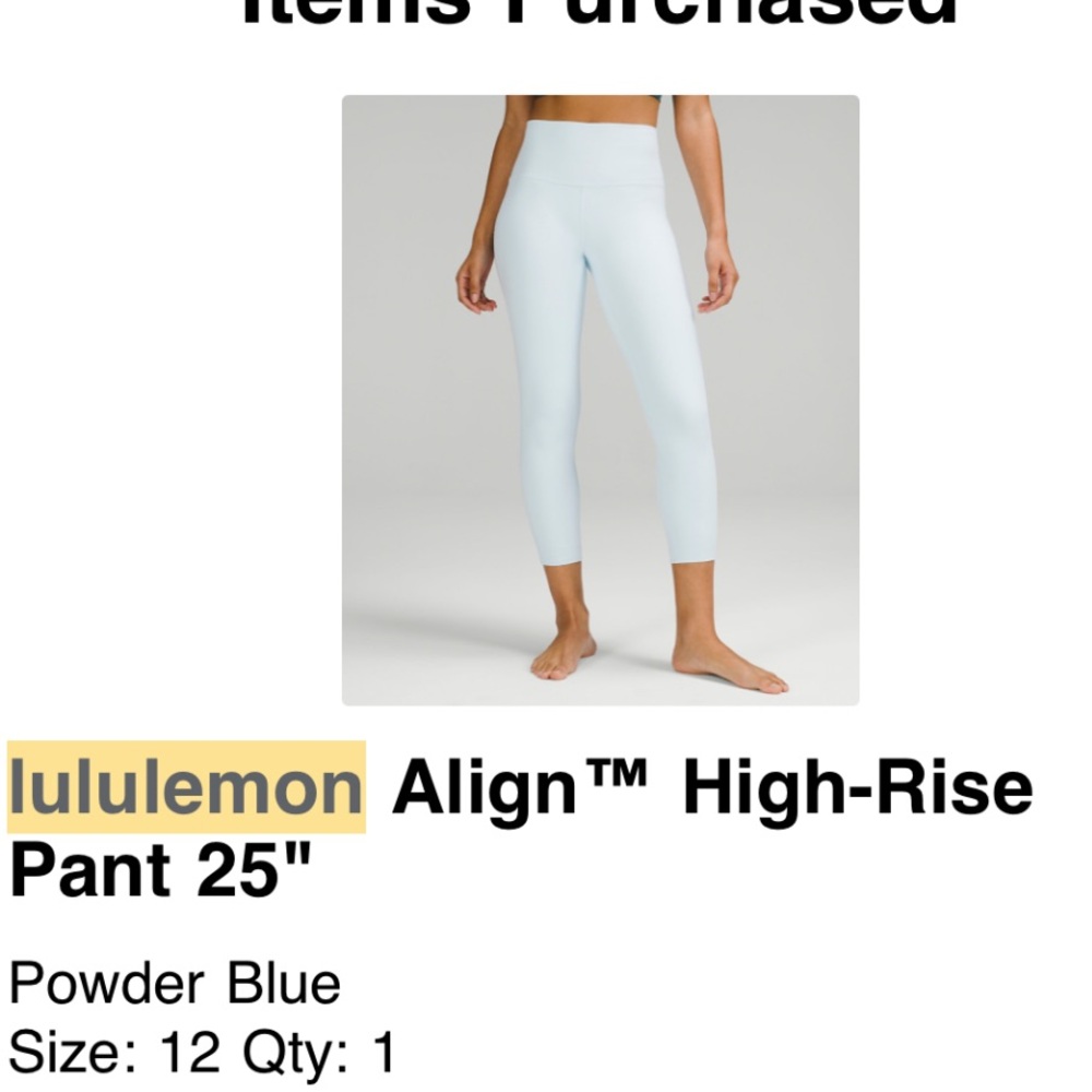 Powder Blue Lululemon Align Leggings